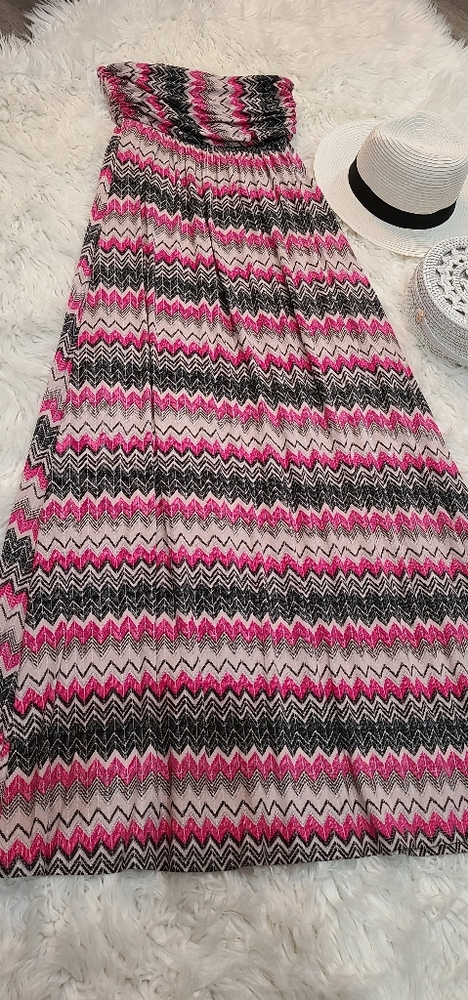 Azimetrical pattern Pink dress